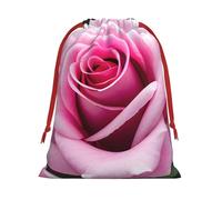 Pink Rose Blossom Print Reusable Drawstring Gift Bags For Candy Bag Birthday, Wedding Or Daily
