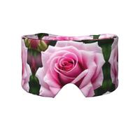 Pink Rose Blossom Print Sleep Eye and Ear Muffs Mask - Adjustable Yoga Travel Headband, Keep Warm Shading Comfortable Aid