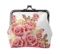 Pink Rose Blossom Printing Small Coin Purse, Lightweight Travel Wallet for Sightseeing Tours and Shopping Sprees