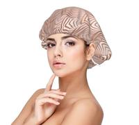 Pink Rose Copper Gray Art Deco Seashells Scales,Adult's Satin Sleeping Cap - Women's Elastic Sleep Bonnet, Adjustable Overnight Hair Cover