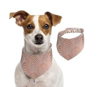 Pink Rose Copper Gray Art Deco Seashells Scales,Pet Bib Scarf Cats Dog Bandana Dogs Towel Bib Adjustable Pet Scarf,S