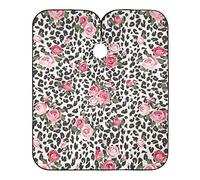 Pink Rose Flower Leopard Cheetah Print Haircut Capes Adjustable Hairdressing Apron Lightweight Hair Cutting Gown For Barbershop Home Salon 140X168Cm