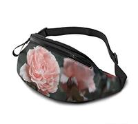 Pink Rose Flower Running Belt Fanny Pack for Women Men Fashion Waist Pack Adjustable Belts Bag for Travel Walking Hiking Sports