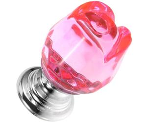 Pink Rose Flower Toilet Flush Button Top Handle Plastic