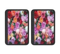 Pink Rose Flower Universal Car Accessories Seat Belt Pad For Car Truck,2pcs Seat Belt Covers Soft Comfortable Shoulder Strap Pads