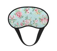 Pink Rose Flowers Print Blindfold Sleep Mask, 100% Block Light Eye Sleep Shade Cover Eye Masks with Adjustable Strap