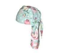 Pink Rose Flowers Print Helmet Skull Cap Quick Dry Bike Headwrap Lightweight Breathable One Size Adult Modern Beanie