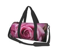 Pink Rose Flowers Printed Canvas Travel Duffel Bag - Gym Sports Bag with Large Capacity for Weekend Business Travel