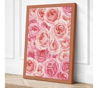 Pink Rose Garden Botanical Canvas Wall Art Print 24x16 Inch (61 x 41 cm)
