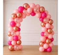 Pink & Rose Gold Balloon Arch Kit 50 Pack Hot Pink Metallic Rose Gold & Confetti Balloons for Baby Shower Hen Party Bridal Shower Birthday Decorations DIY Balloon Garland Kit Girls Women's Parties