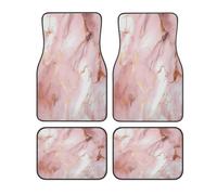Pink Rose Gold Marble Print Car Floor Mats Set of 4