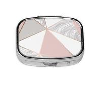 Pink Rose Gold,Meta Pill Box 2 Compartment Medicine Case,Portable Organizer