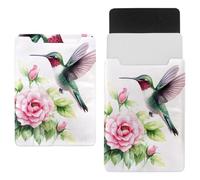 Pink Rose Hummingbird Laptop Sleeve 13.8x10.2in Laptop Case Bag Dutch Celvet Lining Computer Bag Cover