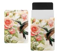 Pink Rose Hummingbird Print Laptop Sleeve 13.8x10.2in Laptop Case Bag Dutch Celvet Lining Computer Bag Cover