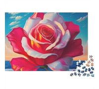 Pink Rose Jigsaw Puzzle 1000 Piece Jigsaw Puzzle Artistic Sky Background Paper Puzzle for Adults Relaxation Home Decor Gift 70x50cm/1000pcs
