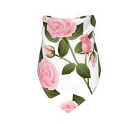 Pink Rose On White,Bib Scarf Triangle Hood Adjustable Pet Scarf Washable Hood Suitable for Small, Medium and Large Dogs and Cats