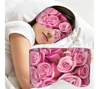 Pink Rose, Sleep Mask for Home Travel, Full Eye Covers Light Blocking Eye Mask Sleep Eye and Ear Muffs