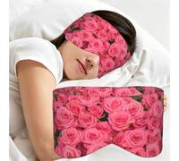 Pink Rose, Sleep Mask for Home Travel, Full Eye Covers Light Blocking Eye Mask Sleep Eye and Ear Muffs