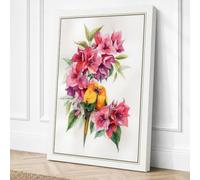 Pink Rose Study Botanical Canvas Wall Art Print 18x12 Inch (46 x 30 cm)