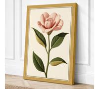 Pink Rose Study Botanical Canvas Wall Art Print 24x16 Inch