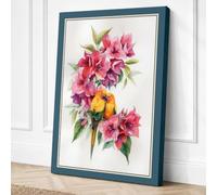 Pink Rose Study Botanical Canvas Wall Art Print 30x20 Inch