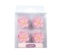 Pink Rose Sugar Decorations - 12 pack