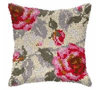 Pink Roses (4123) Latch Hook Cushion Front Kit. Orchidea 40x40cm