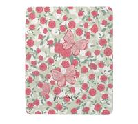 Pink Roses and Butterflies Case Compatible with IPad 9th 8th 7th Generation 10.9 Inch 2021/2019/2018,Funny Cover with Trifold Stand + Pencil Holder for Boys Girls,iPad Pro 13inch 2024