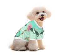 Pink Roses by The Bench Dog T-Shirt Clothes Apparel Puppy Vest Pet and Elastic Tank Top Clothing, Dogs Cats Pullovers Cute Breathable Soft Small