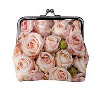 Pink Roses coin purse for women,small womens wallet,small makeup bag for purse,ultra-thin retro change wallet, Black, One Size, Art Deco