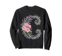 pink roses monogram initial letter C lavender purple flowers Sweatshirt