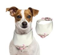 Pink Roses Oval Frame Vintage,Dog Bandanas Cotton Pet Scarf Adjustable Bibs for Pet,M