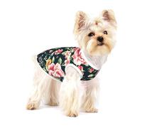 Pink Roses Peonies Green Leaves,Cotton Sleeveless Pet T-Shirt Soft Stretchy Puppy Breathable Vest,M