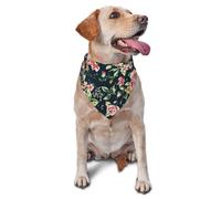 Pink Roses Peonies Green LeavesDog Bandanas Cat Puppy Scarfs Washable Pet Handkerchief