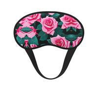 Pink Roses Picture Print Blackout Sleep Mask - Side Sleeper Eye Cover, Soft Comfort, Perfect for Travel, Meditation
