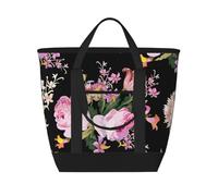 Pink Roses Vintage On Nature Rose,Lunch Bags Large Capacity Insulated Tote Bag For Women Men Work Picnic Travel