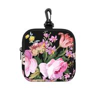 Pink Roses Vintage On Nature Rose, Square Zipper Storage Bag, Neoprene Coin Purse, Small Wallets, Change Pouch, Change Purse