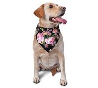 Pink Roses Vintage On Nature RoseDog Bandanas Cat Puppy Scarfs Washable Pet Handkerchief
