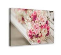 Pink Roses, Wedding Bouquet, Close-up Mood Healing Canvas Modern Poster Wall Art Prints Paintings Living Room Bedroom Decor 12x18inch(30x45cm)
