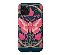 Pink Rosy Maple Moth Art Nouveau Botanical Case for iPhone 11 Pro