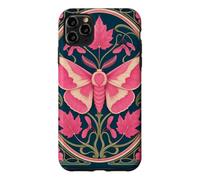 Pink Rosy Maple Moth Art Nouveau Botanical Case for iPhone 11 Pro Max