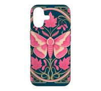 Pink Rosy Maple Moth Art Nouveau Botanical Case for iPhone 17