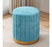 Pink Round Ottoman Storage Stool with Gold-Plated Base Upholstered Footrest for Shoe Changing Perfect for Living Room Bedroom Entryway Stylish and Functional Furniture