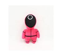 (Pink Round) Squid Game Red Guard Worker Staff Plush Toys Front Man 001 456 218 Stuffed Doll