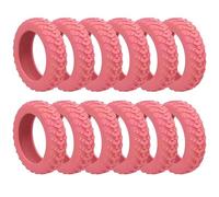 Pink Rubber Luggage Wheel Covers, Set of 24, Non-Slip Noise-Reducing Protectors, Fits 2-2.6 in Wheels