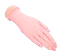 Pink Rubber Right Hand Model for Nail Practice and Photography | Natural Texture, Realistic Feel, Bendable Support, Easy Cleaning, for Showcasing Nails, Women Use