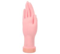 Pink Rubber Right Hand Nail Practice Model for Women | Realistic Feel, Stable Support, Easy Cleaning, Natural Texture, Flexible Fingers, Nail Art Learning and Showcasing
