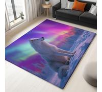 Pink Rug for Bedroom, 60 x 90 cm, Machine Washable Area Rugs with Non Slip Backingfor Living Room, Carpet Kitchen Dining Room Kids Playroom DecorFantasy Movie Animal Wolf