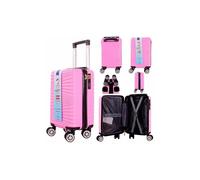 (Pink) Ryan Air Wizz Air Approved Hardcase Suitcase with Detachable 360 Degree Spinner Wheels - 40x20x25 - Lightweight Ideal For Short Trips anti-t