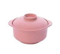 (pink) Safe Instant Noodles Bowl Heat-resistant Easy Clean Unbreakable Lightweight Bowl with Handle for Noodles